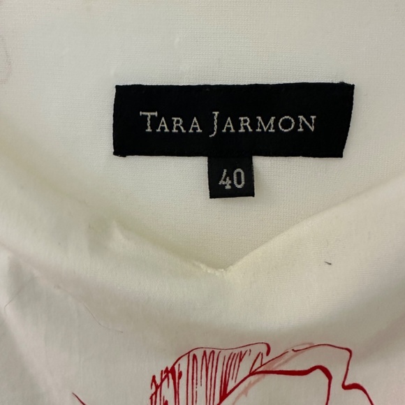 Tara Jarmon white sleeveless dress with red abstract flowers - Picture 3 of 4